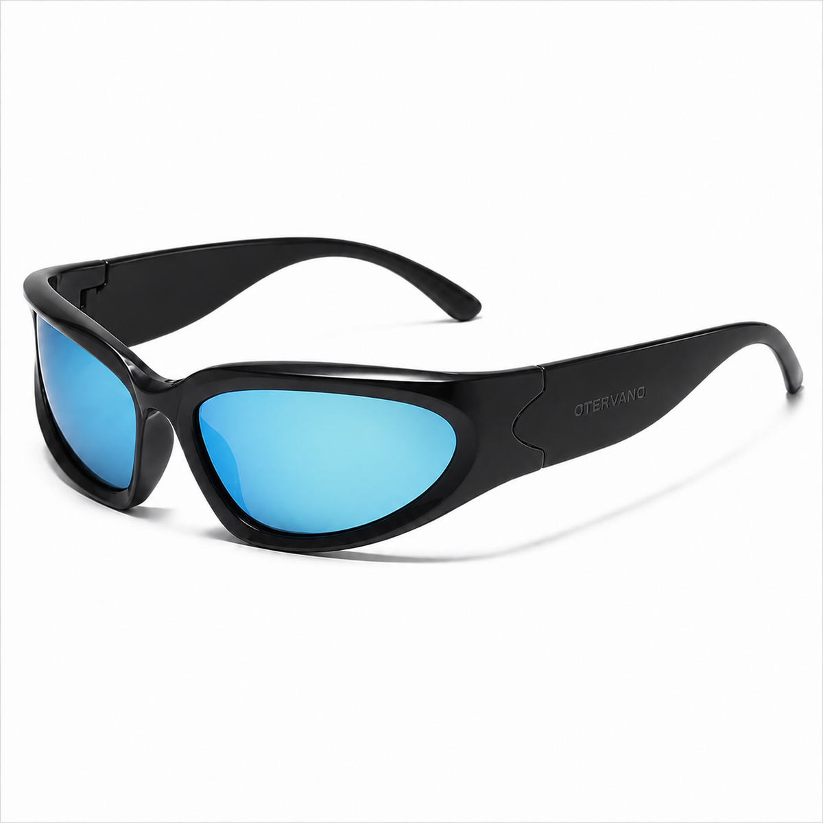 TALCO Negro · Mica espejo azul — Lentes polarizados envolventes para pesca | Otervano