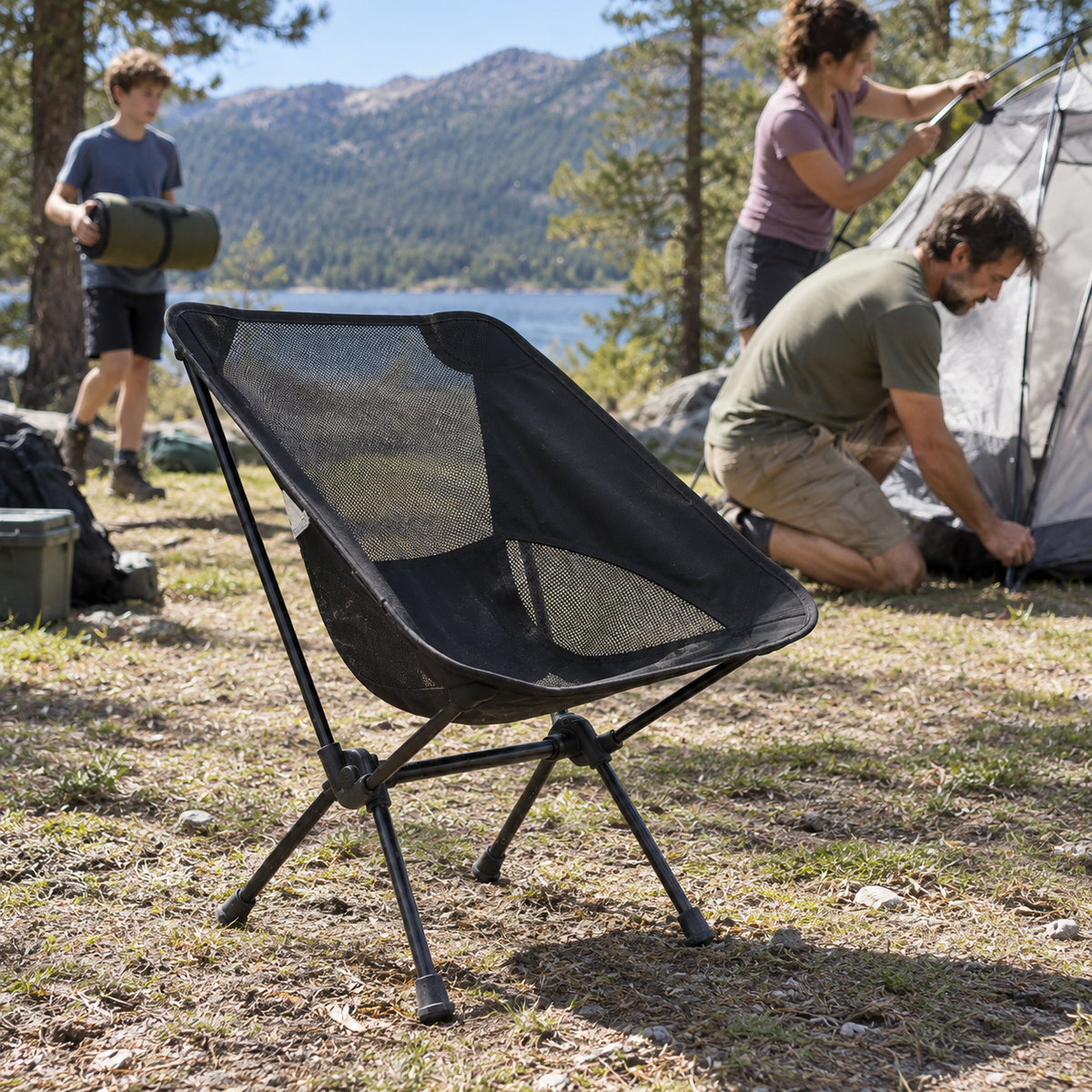 CHOZA camping familia negro