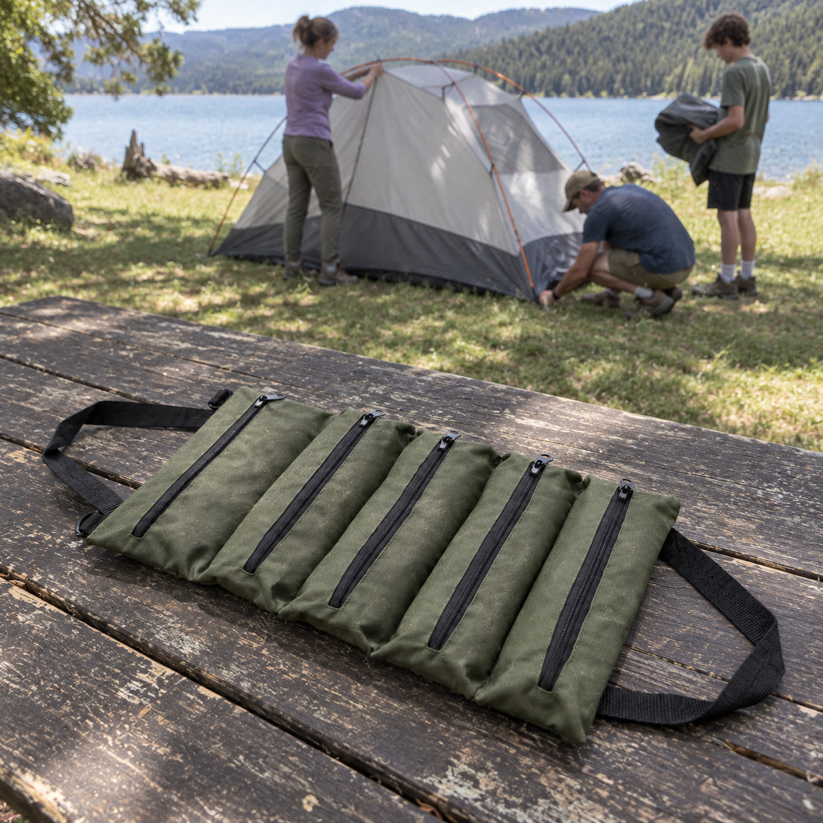 ESLINGA familia camping verde