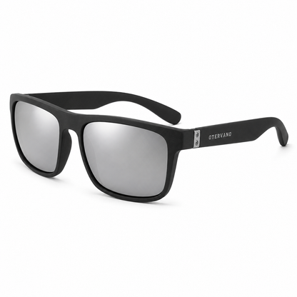 BOYA Negro · Mica espejo plata — Lentes polarizados de armazón texturizado | Otervano