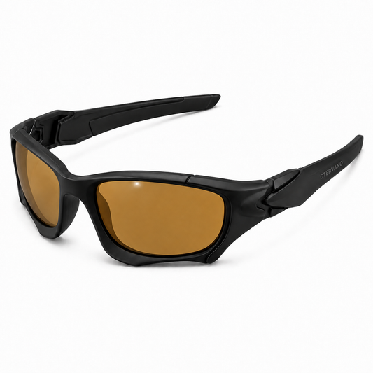 TALUD Negro · Mica ámbar — Lentes polarizados envolventes para pesca | Otervano