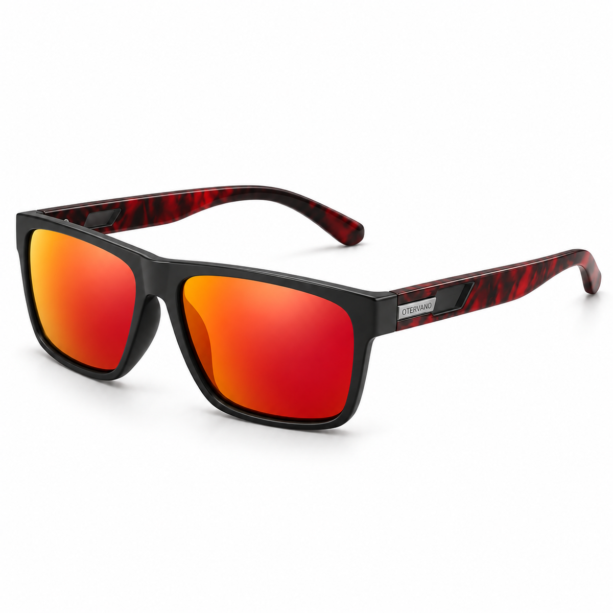 REPRESA Negro y rojo · Mica espejo rojo — Lentes polarizados cuadrados | Otervano
