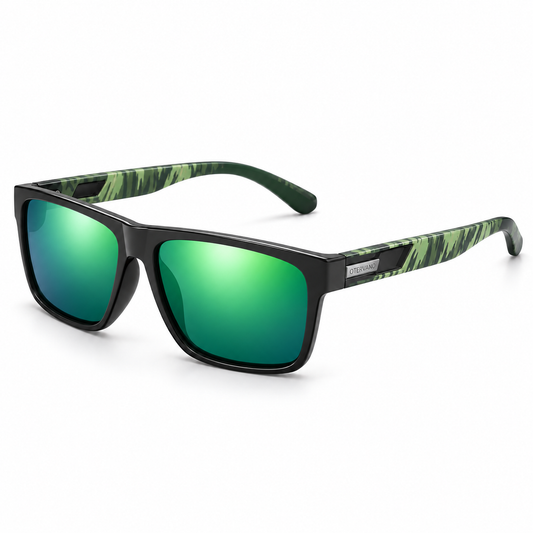 REPRESA Negro y verde · Mica espejo verde — Lentes polarizados cuadrados | Otervano
