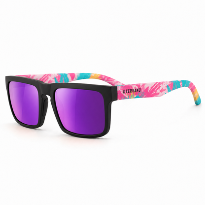 DUNA Negro y multicolor · Mica espejo morado — Lentes polarizados con bisagras metálicas | Otervano