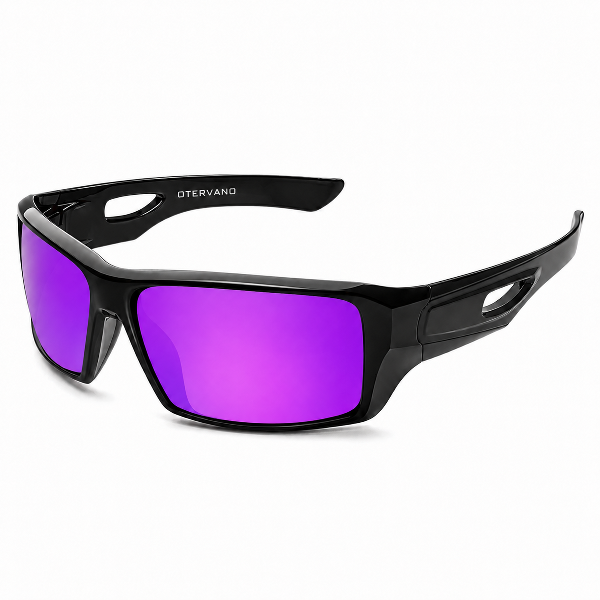 CAUCE Negro · Mica espejo morado — Lentes polarizados con cobertura lateral | Otervano