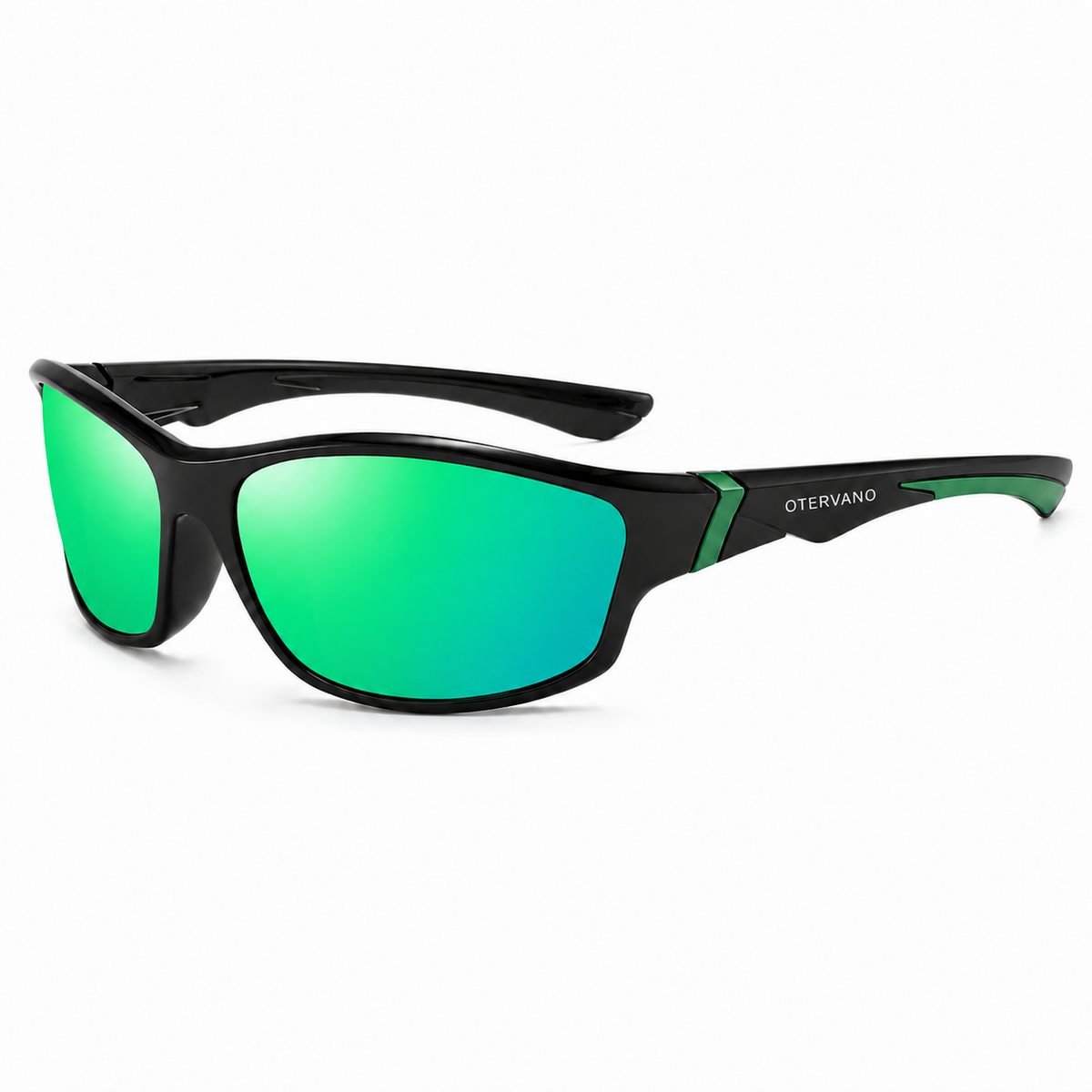 CALA Negro · Mica espejo verde — Lentes polarizados deportivos envolventes | Otervano