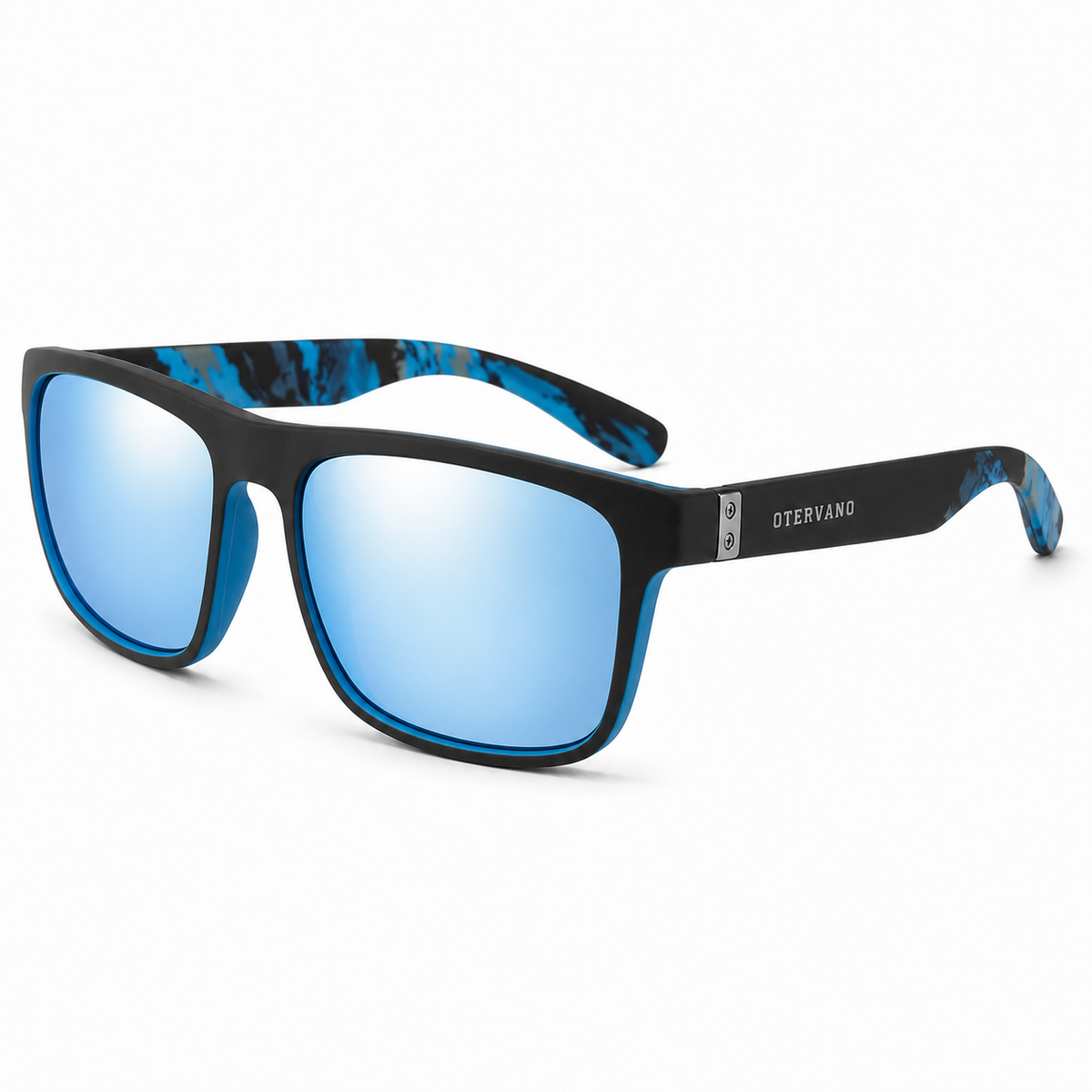 BOYA Negro y azul · Mica espejo azul — Lentes polarizados de armazón texturizado | Otervano