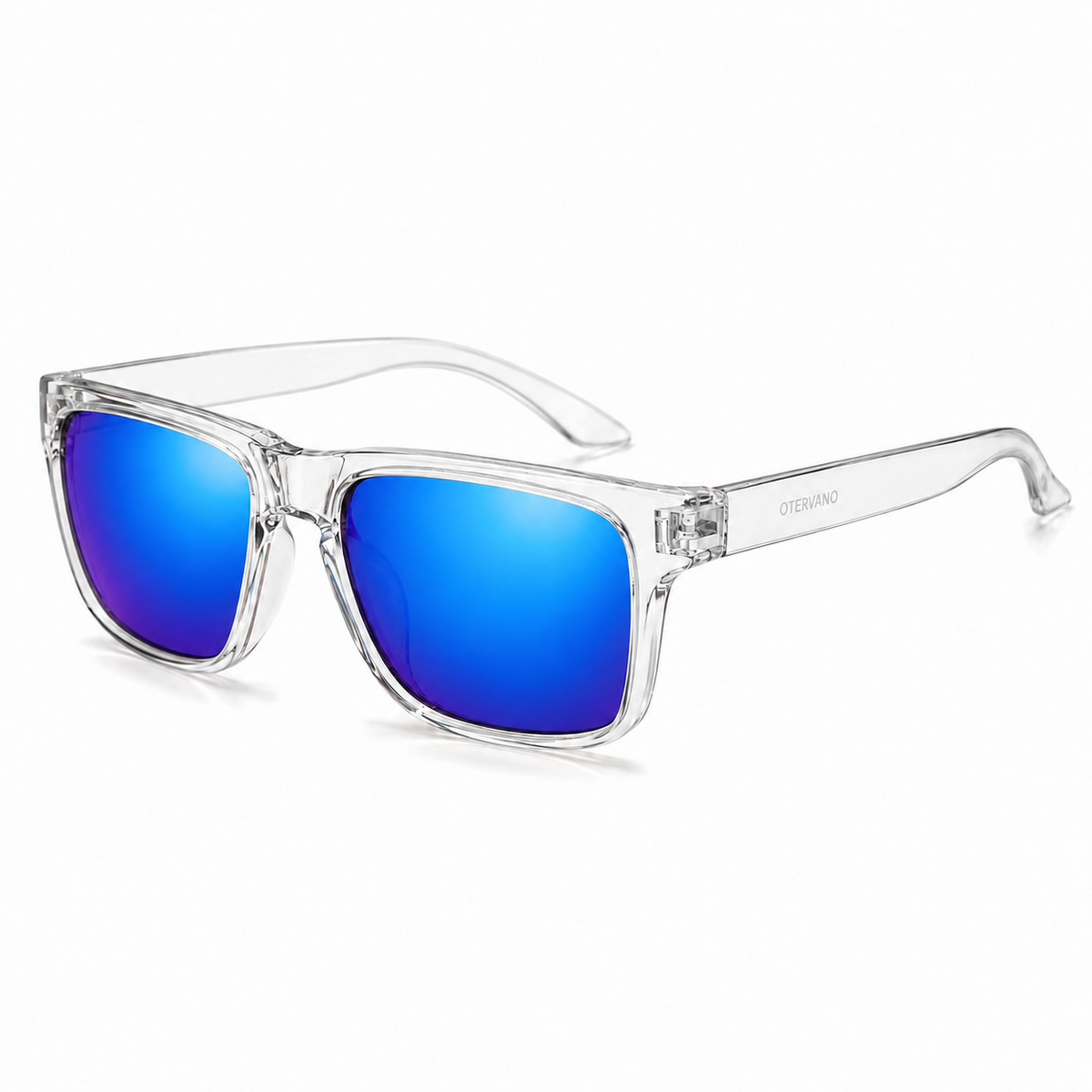 ROCA Transparente · Mica espejo azul — Lentes polarizados de armazón translúcido | Otervano