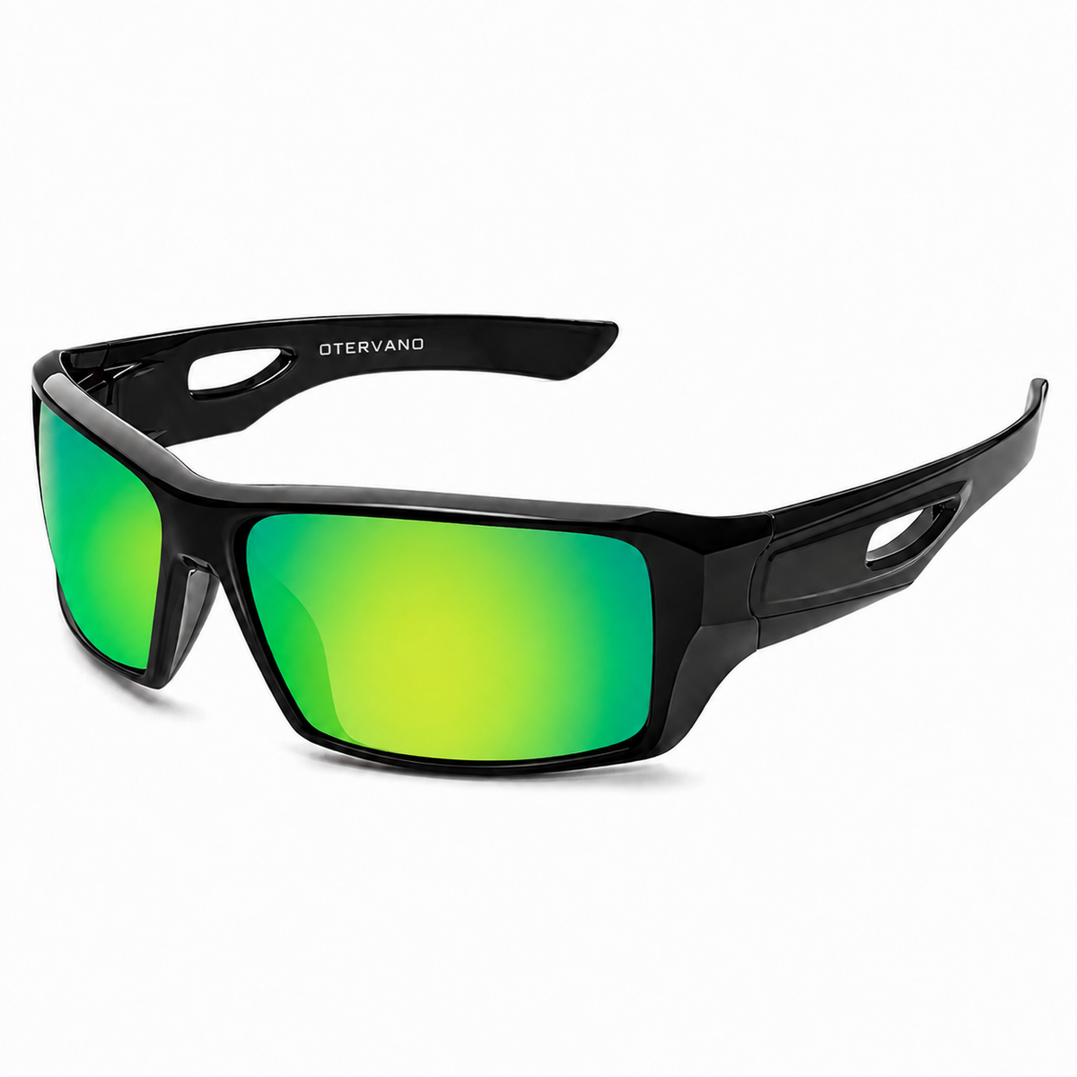 CAUCE Negro · Mica espejo verde — Lentes polarizados con cobertura lateral | Otervano