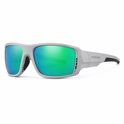 MONTE Gris · Mica espejo verde — Lentes polarizados envolventes de cobertura lateral | Otervano