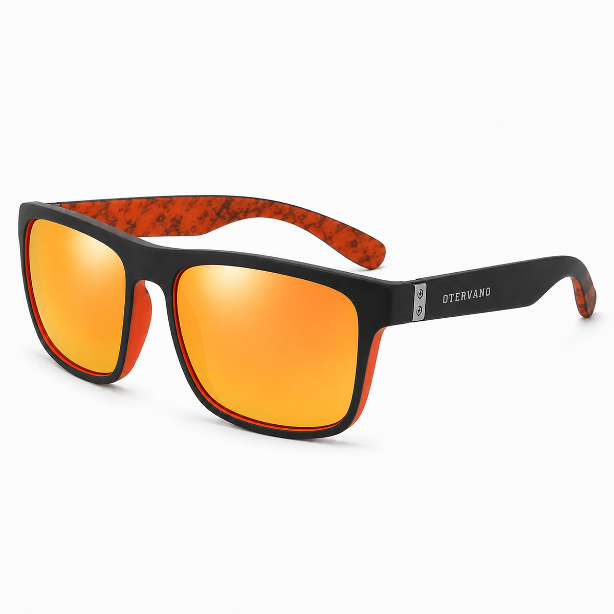 BOYA Negro y naranja · Mica espejo naranja — Lentes polarizados de armazón texturizado | Otervano