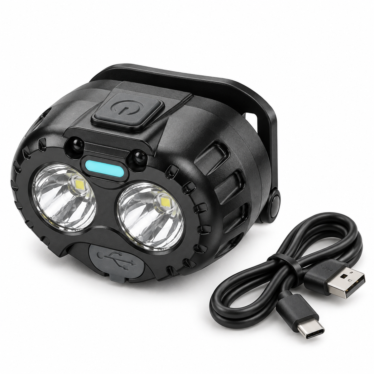 Linterna Frontal Recargable con Sensor — LUCERO
