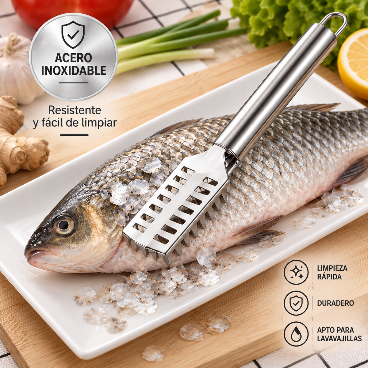 Escamador de Pescado de Acero Inoxidable — REBABA