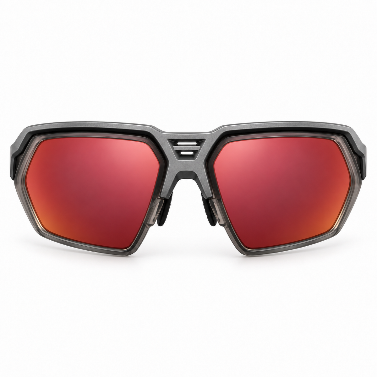 BOCANA-BRASA — Gris · Mica espejo rojo — Vista frontal
