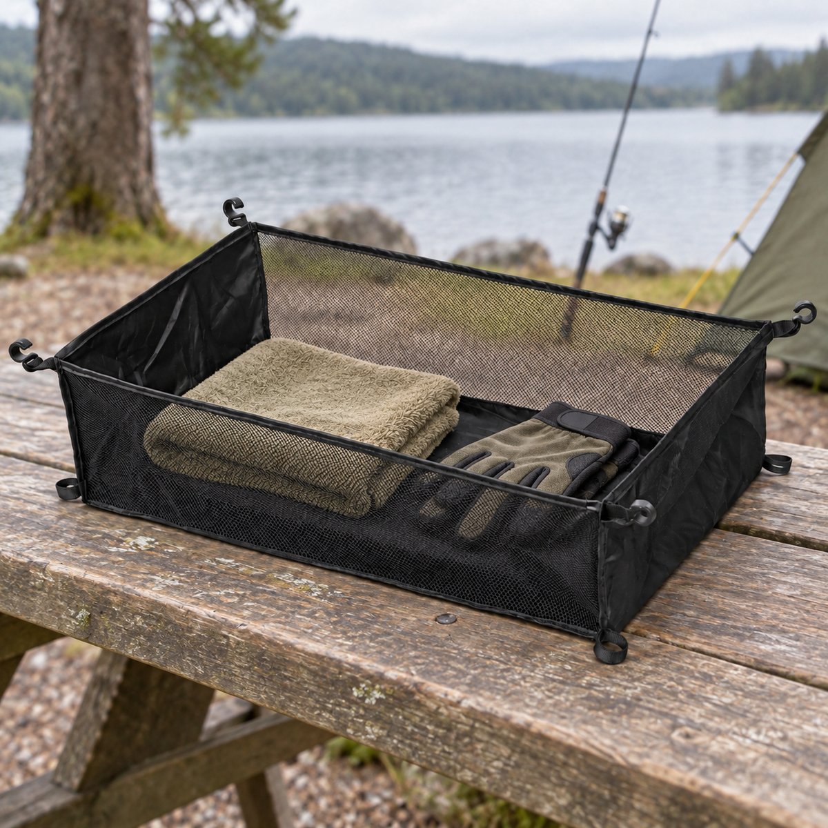 Cesta de Malla Colgante para Mesa de Camping — CESTO