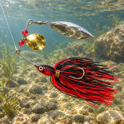 Spinnerbait de Varilla con Faldón de Silicona — CORVINA