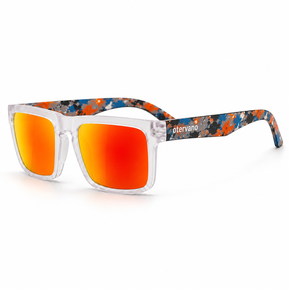 DUNA-MAREA — Transparente y multicolor · Mica espejo naranja — Vista de tres cuartos