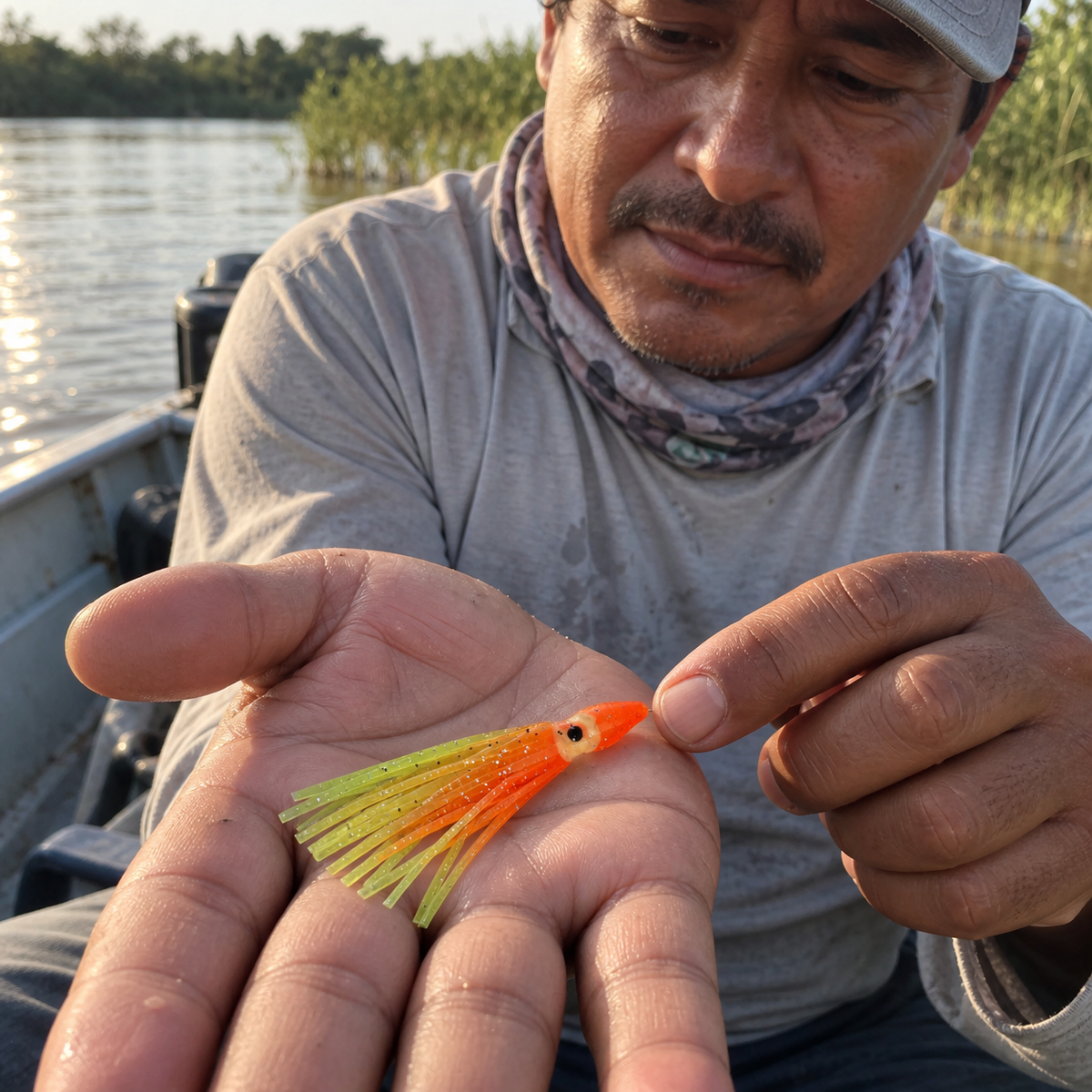 BONITO barco naranja amarillo