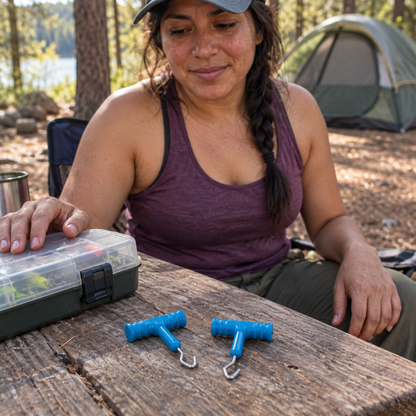 BANCADA campamento mujer azul