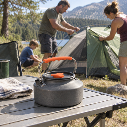 CAÑADA campamento familia gris naranja