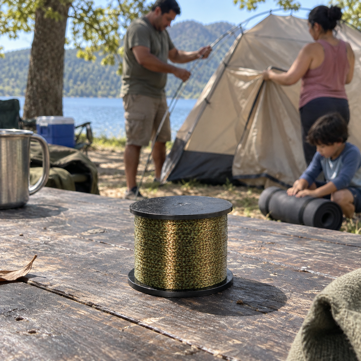 FIBRA familia camping moteado