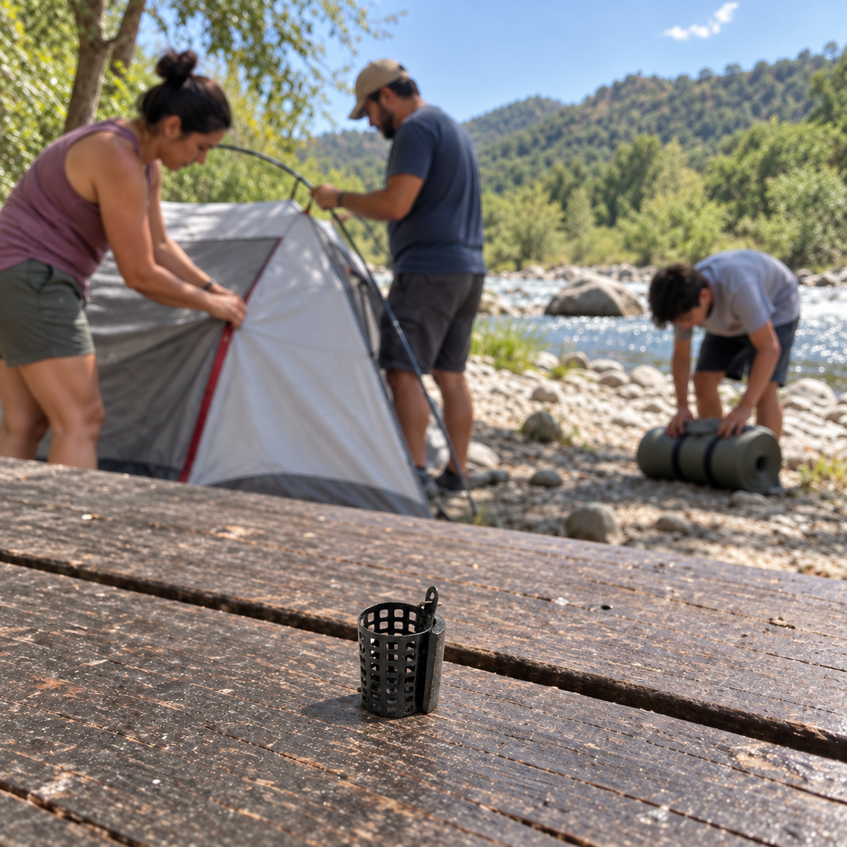 FONDEO camping familia negro