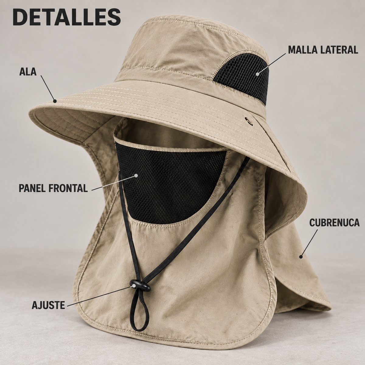 CAPILLO detalles caqui