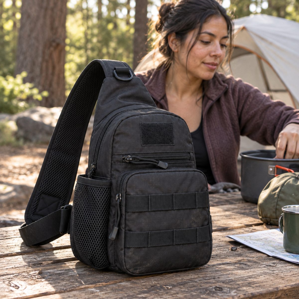 ATAJO bolsa bandolera campamento mujer sombra