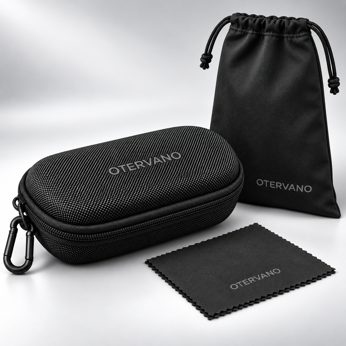 Kit Otervano: estuche rígido, funda y paño de microfibra