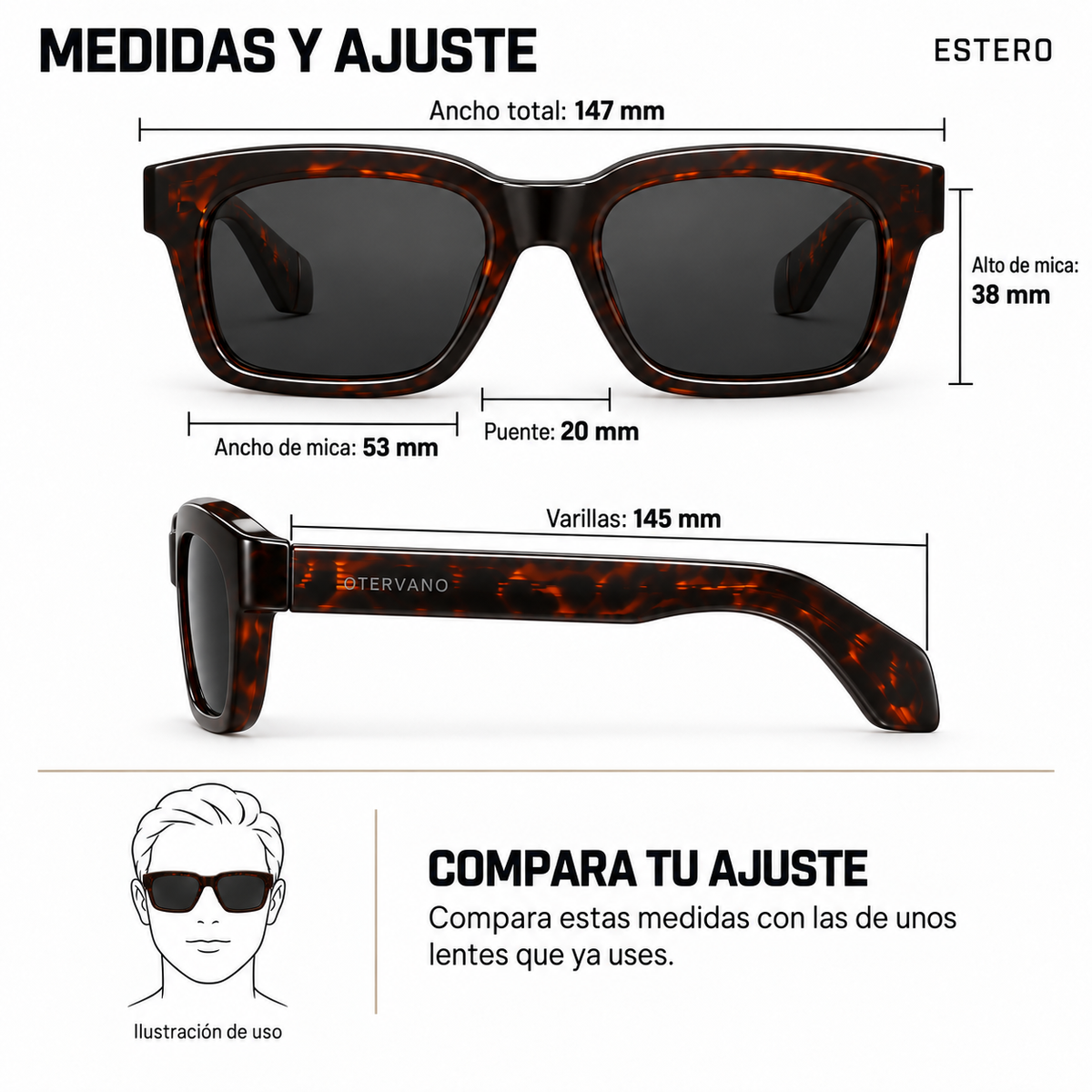 ESTERO — Medidas y ajuste
