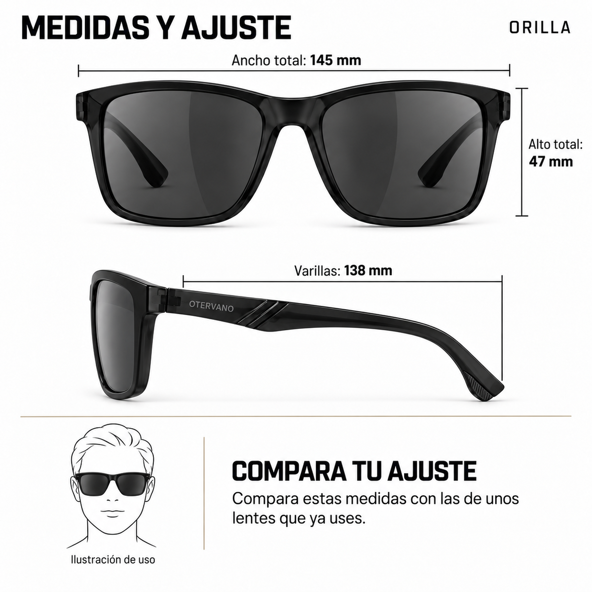 ORILLA — Medidas y ajuste