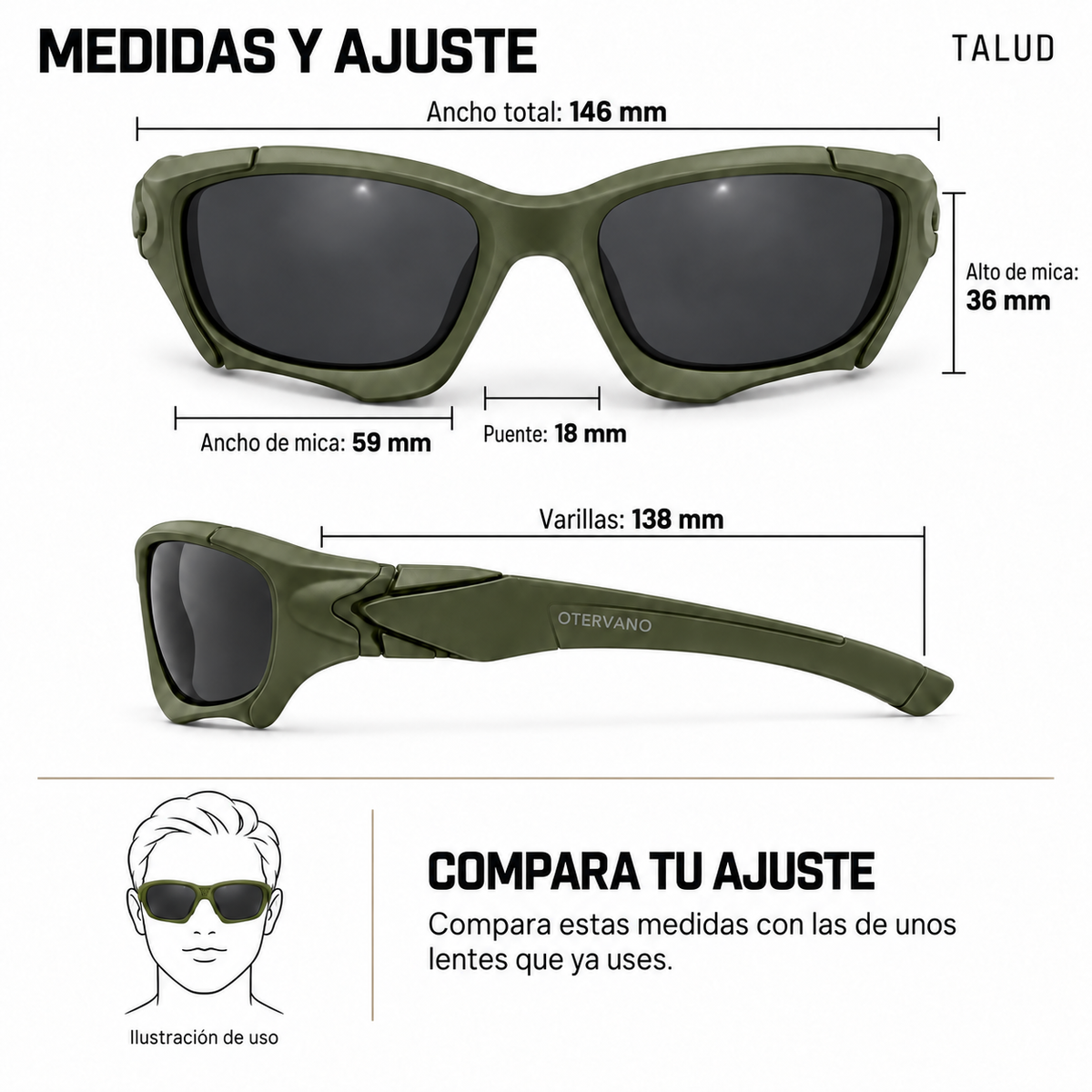 TALUD — Medidas y ajuste