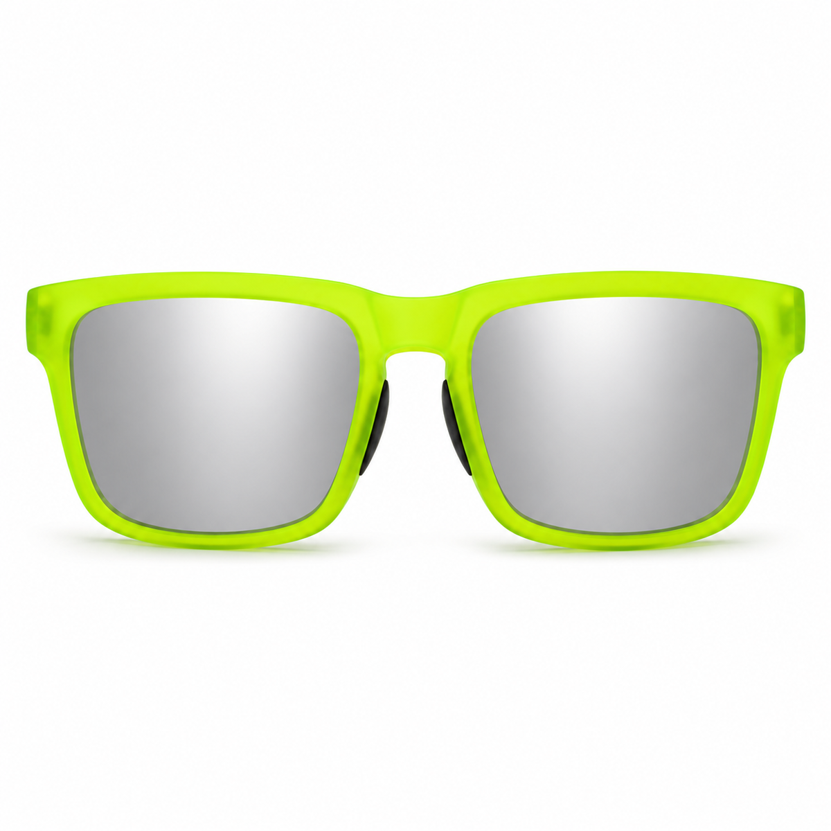 SALTO-NEON — Verde neón · Mica espejo plata — Vista frontal