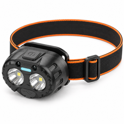 Linterna Frontal Recargable con Sensor — LUCERO
