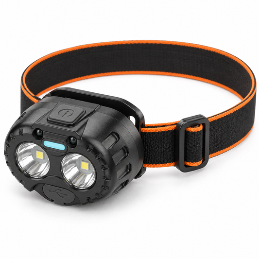Linterna Frontal Recargable con Sensor — LUCERO