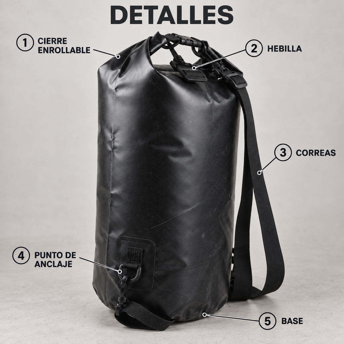 ARCA bolsa negra modelo de referencia 20 l detalles